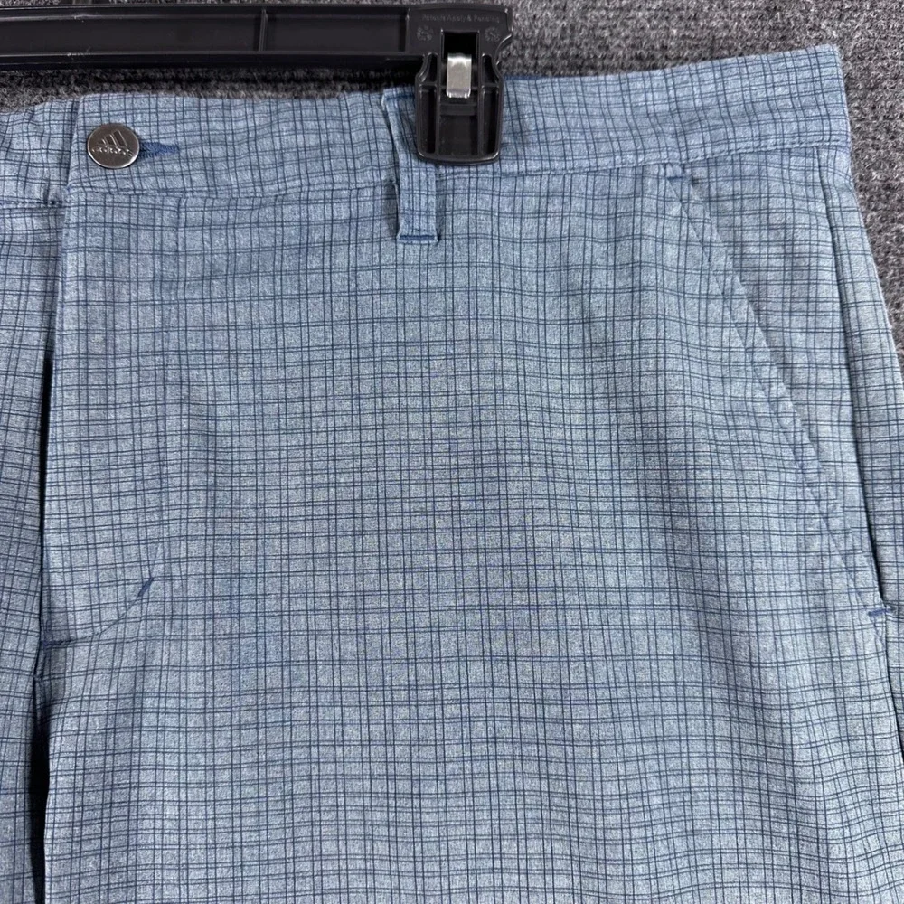 Adidas Shorts Mens 38 Blue Grey Grid Pattern Golf Performance‎ GU5103
